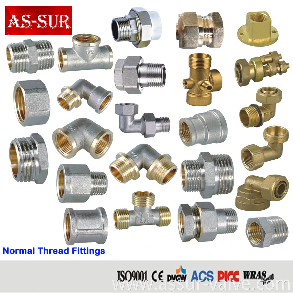 Hex Head Pipe Fitting Copper Thread Fitting Brass Pipe Connector